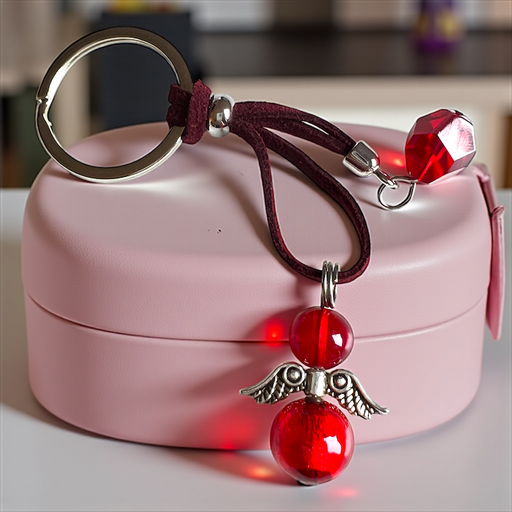 Murano glas sleutelhanger Angelo Fortuna ferrari rosso - handgemaakt felrood geluksengeltje