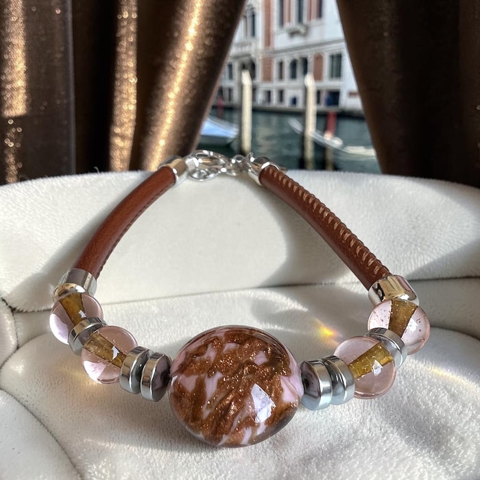 NIEUW! Cortona Marrone — Murano glas armband | Bella Murano