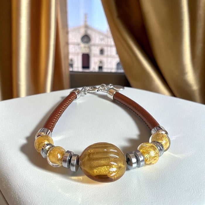 NIEUW! Cortona Ambra — Murano glas armband | Bella Murano