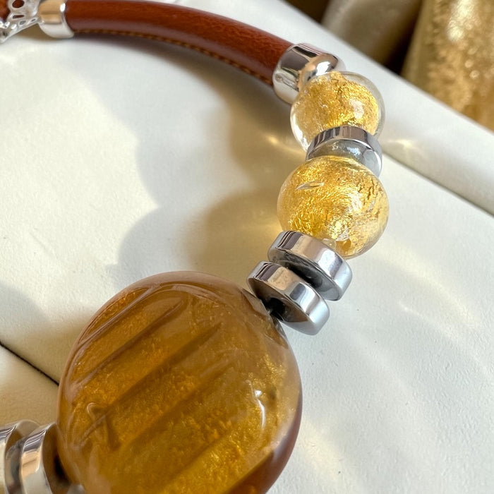 NIEUW! Cortona Ambra — Murano glas armband | Bella Murano