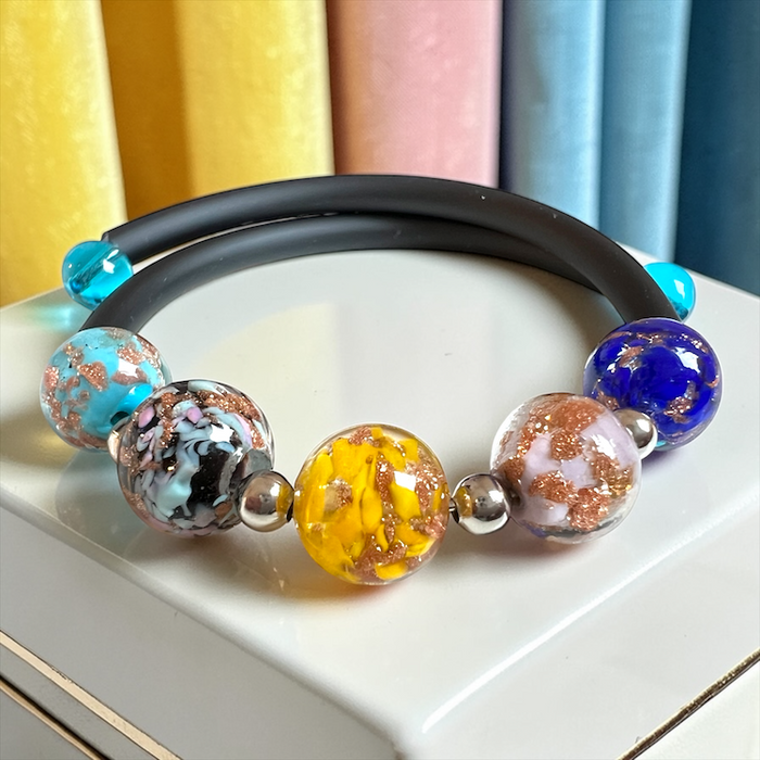 NIEUW! Murano glas armband 'Assisi' Blu