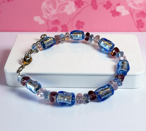 Murano glas halsketting set Bellagio multicolor handgemaakt Venetiaans glas