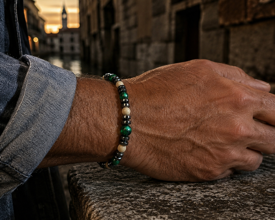 NIEUW! Carrara Foresta — Murano glas heren armband | Bella Murano