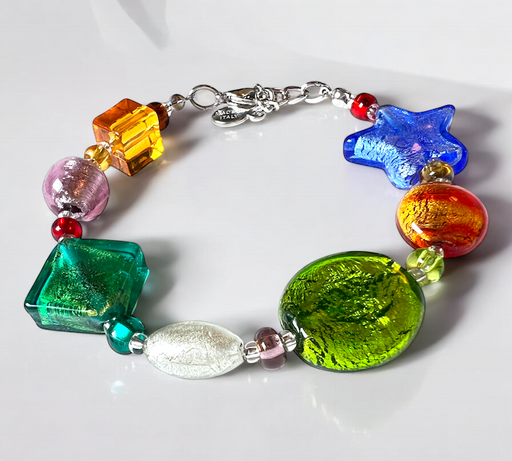 Murano glas armband Cinque Terre multicolore - handgemaakt kleurrijk Venetiaans glas