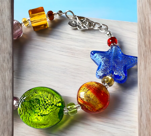 Murano glas armband Cinque Terre multicolore - handgemaakt kleurrijk Venetiaans glas