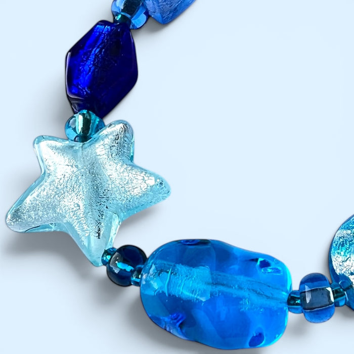 Murano glas armband 'Cinque Terre' Aqua