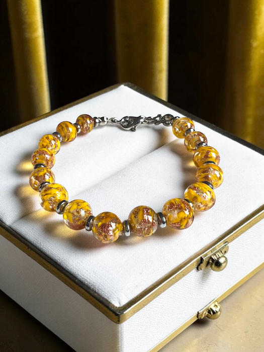 Murano glas armband 'Palermo' Giallo Senape
