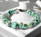 Murano glas armband Palermo turchese - handgemaakt turkoois Venetiaans glas