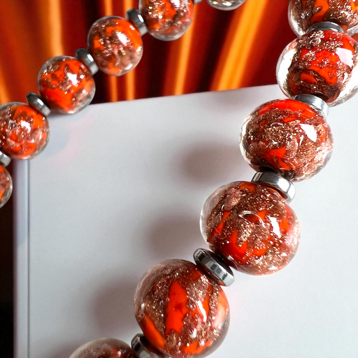 Murano glas armband Palermo arancia - handgemaakt oranje Venetiaans glas
