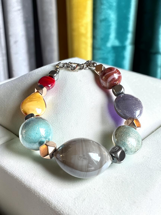 NIEUW! - Ravello Set — halsketting & armband – handgemaakt Murano glas