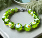Murano glas armband San Remo lime trasparente - handgemaakt transparant limoengroen Venetiaans glas van Corte Murrina