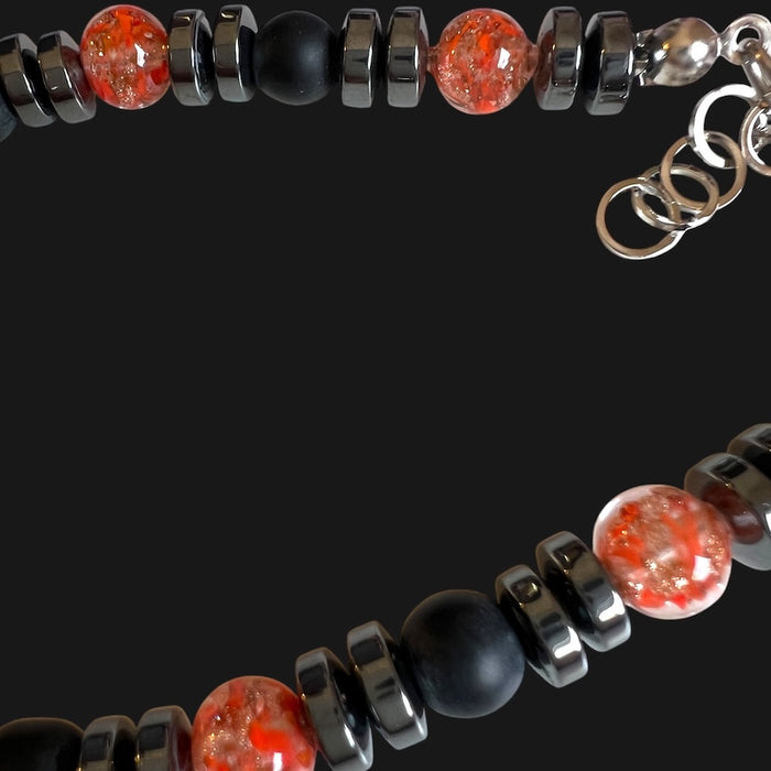 NIEUW! Carrara Vulcano — Murano glas heren armband | Bella Murano