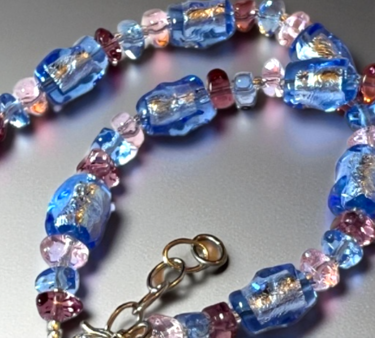 Murano glas halsketting set Bellagio multicolor handgemaakt Venetiaans glas