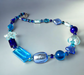 Murano glas halsketting Cinque Terre aqua blauw handgemaakt Venetiaans glas
