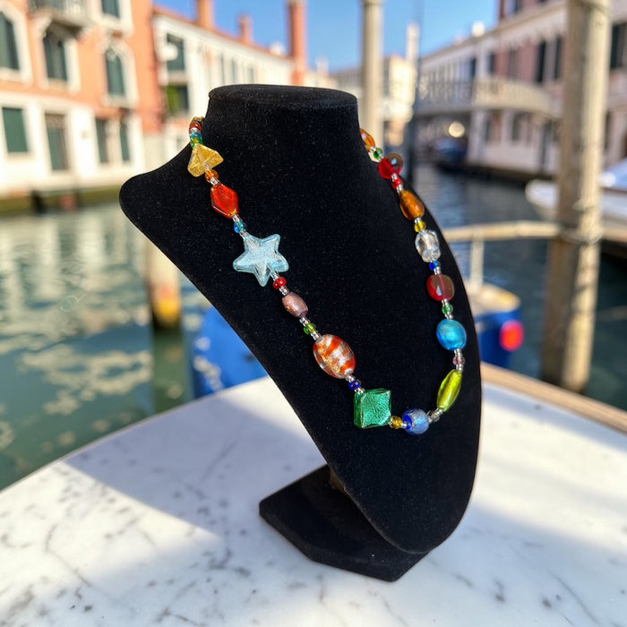 Murano glas halsketting 'Cinque Terre' Multicolore
