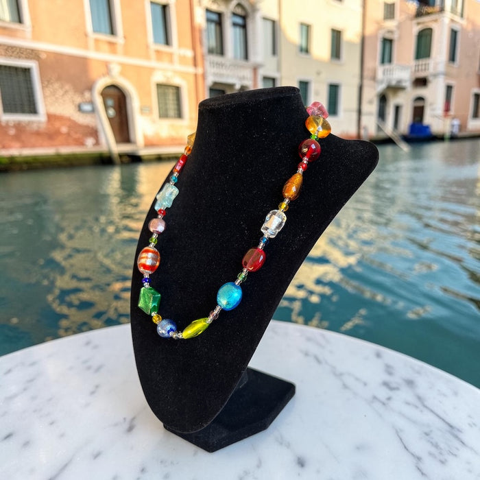 Murano glas halsketting 'Cinque Terre' Multicolore