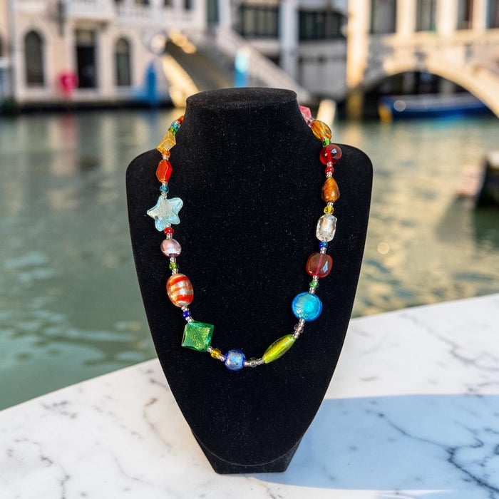 Murano glas halsketting 'Cinque Terre' Multicolore