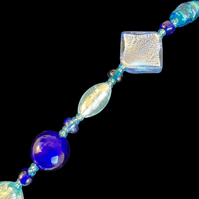 Murano glas halsketting 'Cinque Terre' Aqua
