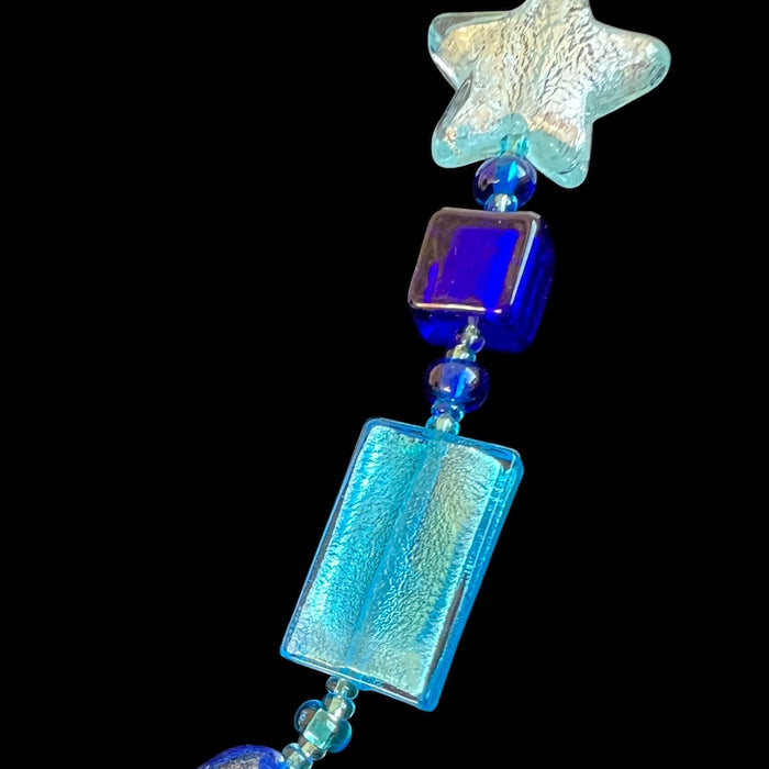 Murano glas halsketting 'Cinque Terre' Aqua