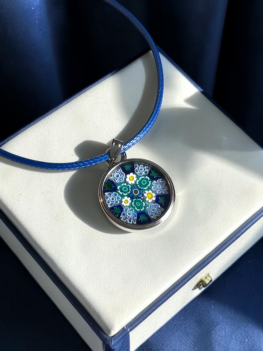 NIEUW! Murano halsketting 'Lecce' Blu