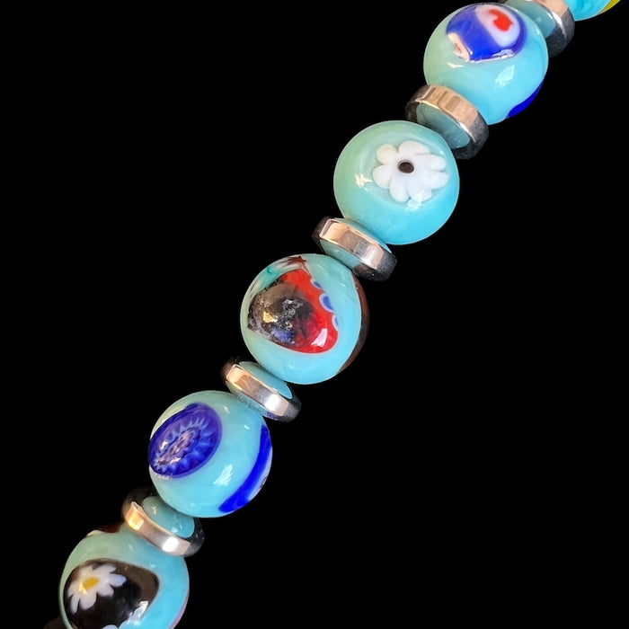 Murano glas halsketting 'Novara' Turchese