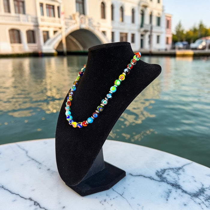 Murano glas halsketting 'Novara' Multicolore