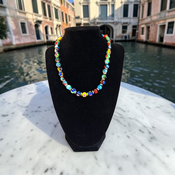Murano glas halsketting 'Novara' Multicolore