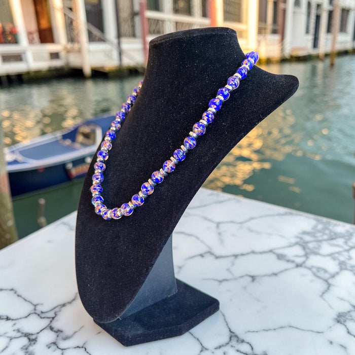 Murano halsketting 'Palermo' Argento Aqua Scuro