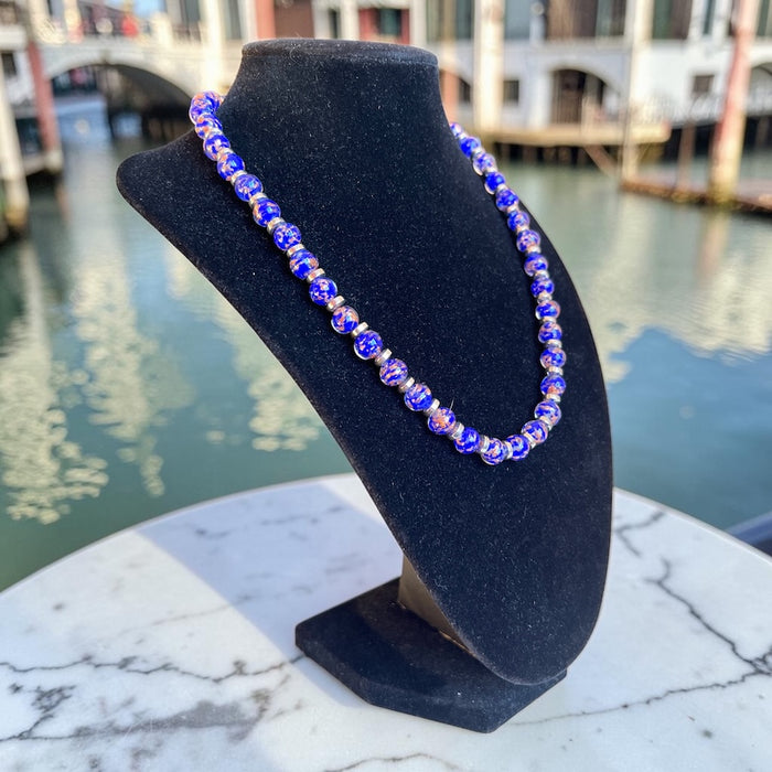 Murano halsketting 'Palermo' Argento Aqua Scuro