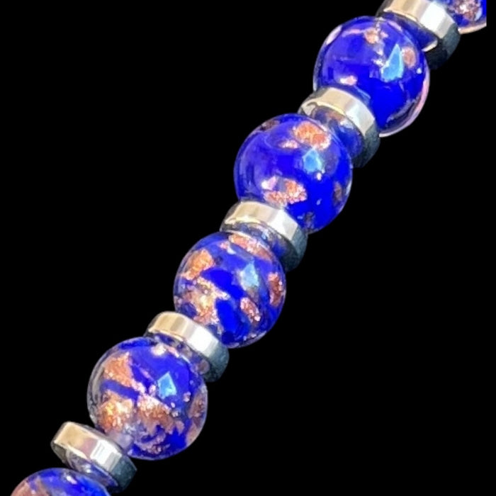 Murano halsketting 'Palermo' Argento Aqua Scuro