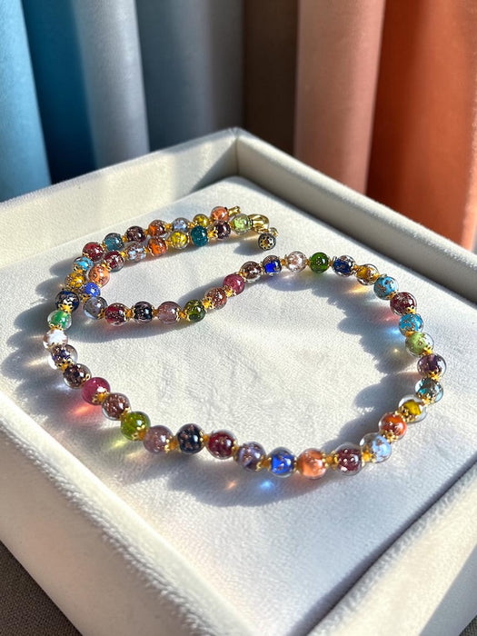 Handgemaakte Murano-halsketting Palermo multicolore