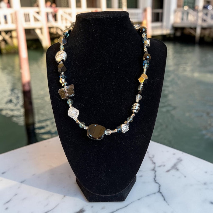 Murano glas halsketting Roma nero – opvallend en handgemaakt uit Venetië