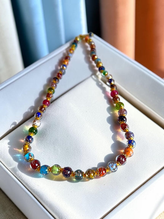 Handgemaakte Murano-halsketting Palermo multicolore