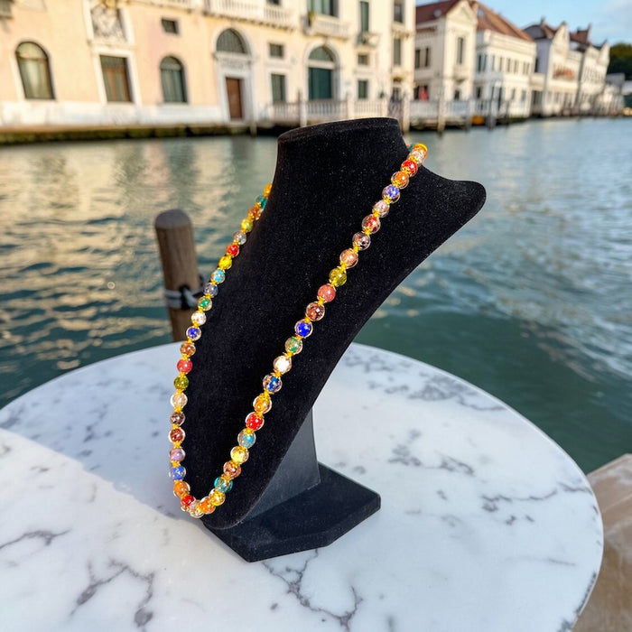 Handgemaakte Murano-halsketting Palermo multicolore