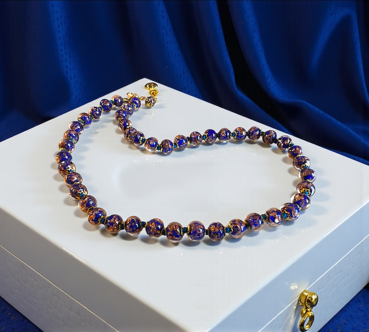 Murano halsketting 'Palermo' Blu scuro