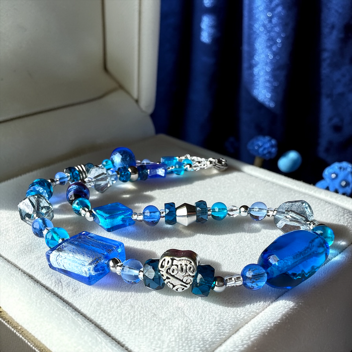 Murano glas halsketting 'Roma' Aqua