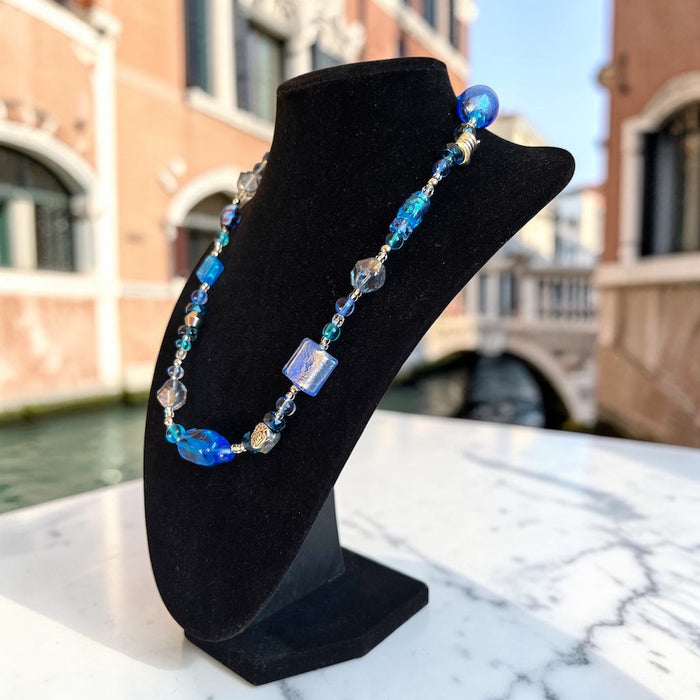 Murano glas halsketting 'Roma' Aqua