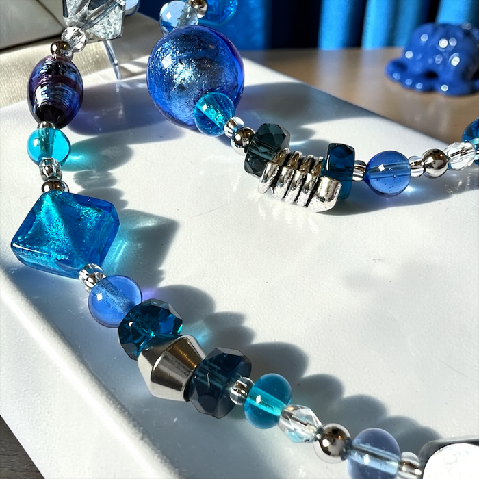 Murano glas halsketting 'Roma' Aqua