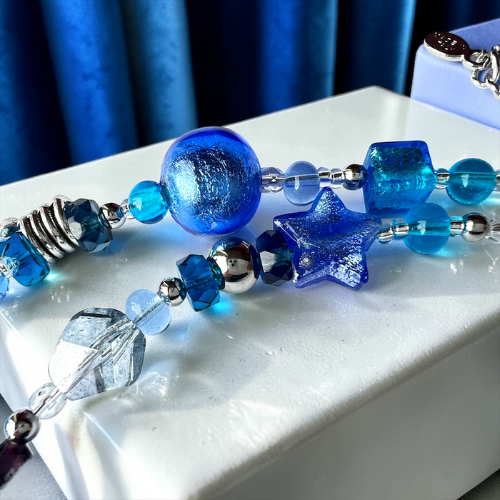 Murano glas halsketting 'Roma' Aqua