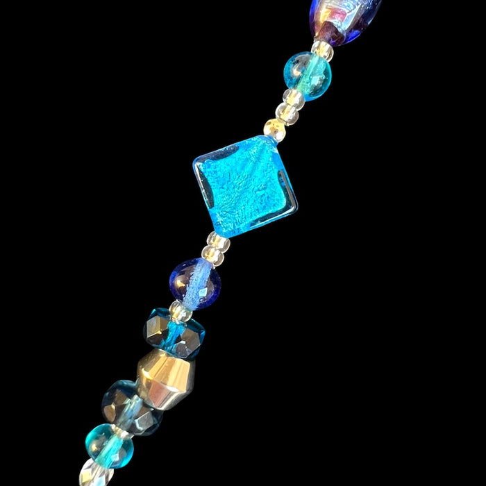 Murano glas halsketting 'Roma' Aqua