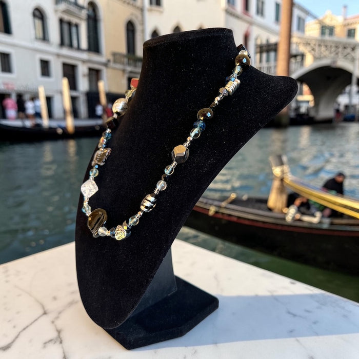 Murano glas halsketting Roma nero – opvallend en handgemaakt uit Venetië