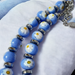 Murano glas halsketting San Remo azzurro detail - handgemaakte blauwe glazen kralen van Corte Murrina