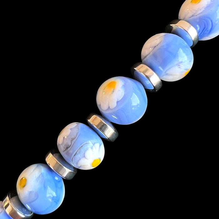 Murano glas halsketting 'San Remo' Azzurro