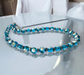 Murano glas halsketting San Remo aqua blauw handgemaakt Venetiaans glas
