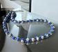 Murano glas halsketting San Remo aqua blauw handgemaakt Venetiaans glas
