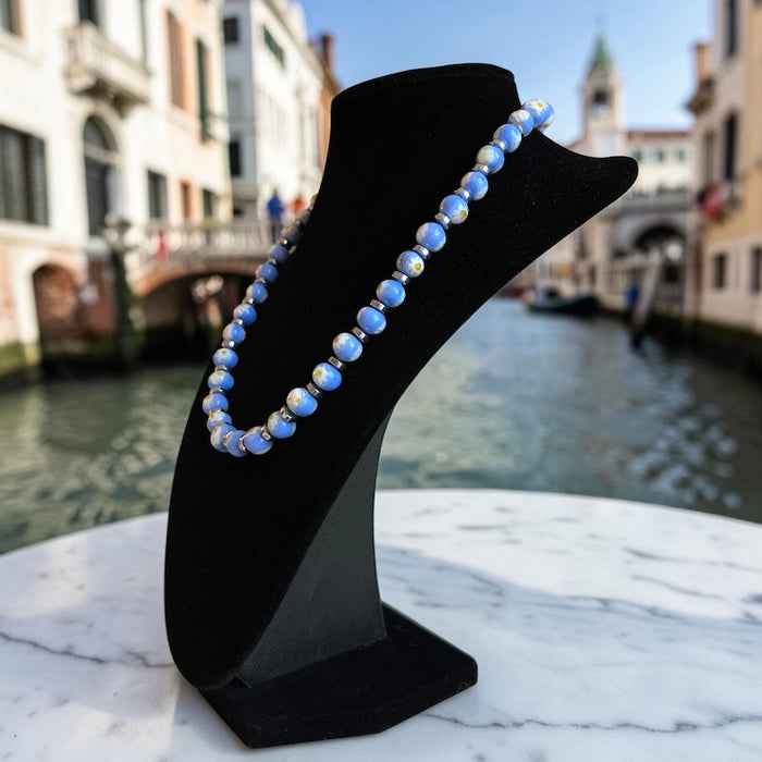 Murano glas halsketting 'San Remo' Azzurro