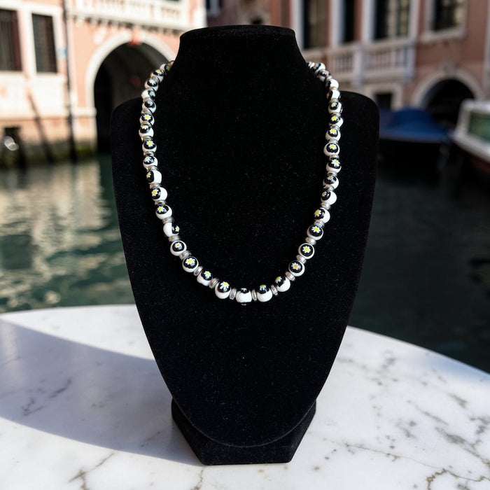 Murano glas halsketting 'San Remo' Bianco