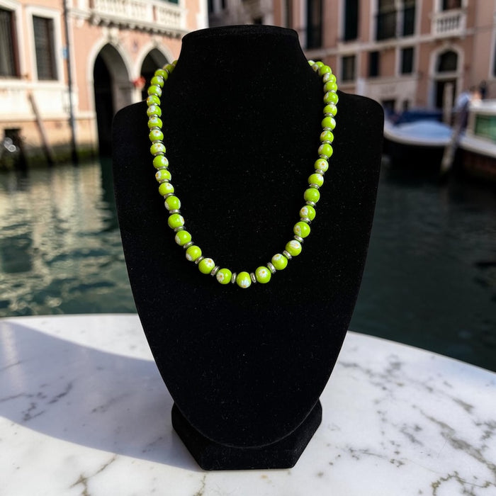Murano glas halsketting 'San Remo' Limone