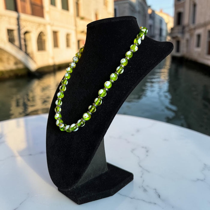 Murano glas halsketting 'San Remo' Limone Trasparente