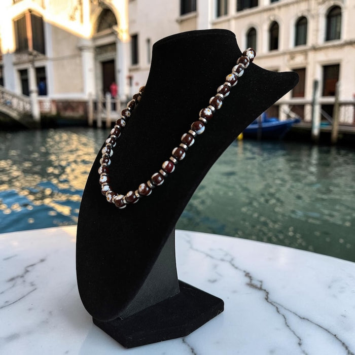 Murano glas halsketting 'San Remo' Marrone